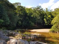 Vista de praia fluvial própria para banho no local.